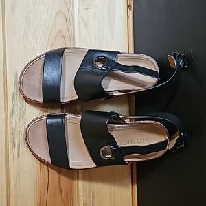 Vionic Black wedge sandal